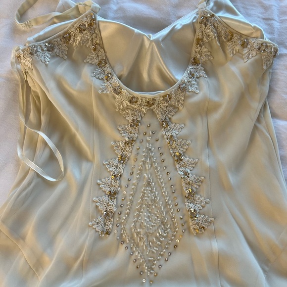 Vintage R&M Richards Fairy Handkerchief Embellished Beaded Dress - Picture 3 of 8